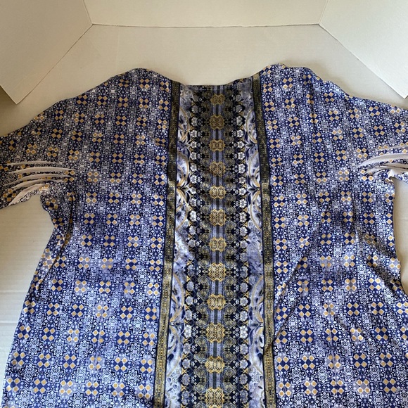 CJ Banks Short Sleeve Top Blue Size 2X - Picture 3 of 16